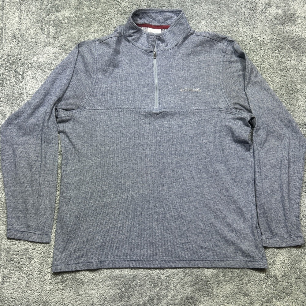 Columbia Sportswear Pullover—Men's M—Blue-1/4 Zip—Long Sleeves—Lightweight‎